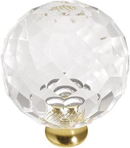 Hickory Hardware Bouton de Crystal Palace, cuivre, Crysacrylic Polished Brass, 35 mm DIA