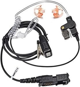 HYS Surveillance Police 2 Way Radio Earpiece with PTT, Security Headset with Medium Silicon Earmold for Motorola/MotoTurbo XPR3300 XPR3500 XPR3000 XIRE8608I XIRE8628I XIRP6600I XIRP6620I Digital Radio