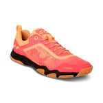 Nivia Powerstrike 2.0 Badminton Shoes for Mens | Phylon, Natural Rubber Sole with Breathable mesh upper for Sports, Badminton, Volleyball, Squash, Table Tennis | Non Marking Sole (Peach/Coral) UK-5