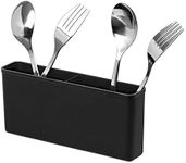 SANNO Plastic Black Utensil Silverw