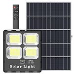 HYKOONT 1000W Solar Flood Light, 20000 Lumens Solar Outdoor Lights Motion Sensor LED Street Flood Light Dusk to Dawn IP66 Waterproof with Remote Control for Yard, Garden, Swimming Pool, Pathway, BLACK
