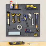 Heavy-Duty Pegboard Wall Kit, 13 Lockable Attachments, Garage Organization & Storage, 2 Panel Pegboard System, Solid Steel Holds 300 lbs, 34 in. x 32 in.