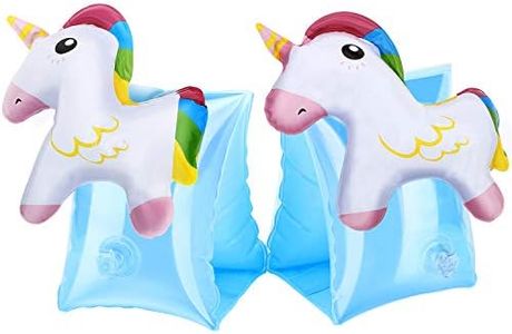 MoKo Swim Arm Bands for Kids, Toddlers Begin to Swim Inflatable Pool Floats Sleeves, Cute Cartoon Swimming Wings Armlets Rings Floaties Tubes, Water Sports Learning Swim Training Aids, Unicorn