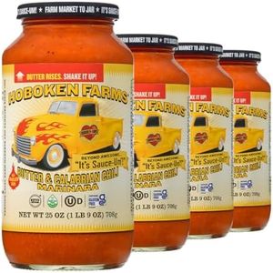 Hoboken Farms Butter & Calabrian Chili Marinara Sauce - No Sugar Added, Non-GMO, Preservative-Free, Low Carb, Keto and Seed Oil Free - Better For You Past Sauce! (25 Fl Oz, Pack of 4)