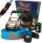 Trailblaze Premium Slackline Kit - Wider Tree Protectors Slack Lines for Backyard for Adults and Kids | Tight Rope Line for Beginners Kids Slack Line Set | Single Slack Line for Children 60ft