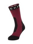 SEALSKINZ Standard Stanfield Waterproof Extreme Cold Weather Mid Length Sock, Red/Black, L