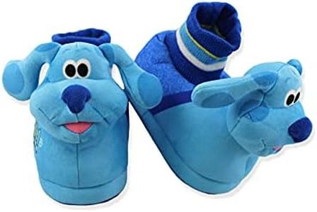 Nickelodeon Blue's Clues & You Blue Toddler Plush 3D Sock Top Slippers (Blue/Multi, 7-8 M US Toddler)