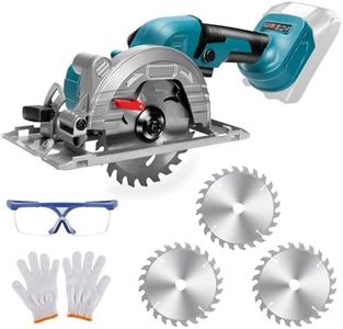 WingFly Bürstenlose Mini-Kreissäge für Makita 18 V Akku, Handkreissäge mit 3 Sägeblättern, Kann Diagonal Schneiden 11000RM/min Multifunktionssäge für Holzbearbeitung(ohne Akku)