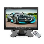 BW 7 Inch TFT LCD Car Monitor HDMI Car Monitor Car Headrest Monitor - HD 1024x768 Native Resolution, HDMI + VGA + AV Video Inputs/Outputs and Speaker, PC Monitor with 360 Degree Rotating Stand