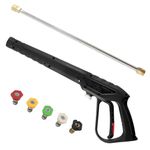 FGDCHNJ Replacement Pressure Washer Gun with Extension Wand, Power Spray Car Wash Gun with M22-14mm Thread Fitting, 5 Nozzle Tips, 36 Inch, 3600 PSI