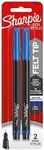 SHARPIE Felt Tip Pens, Fine Point, Blue, 2-Count