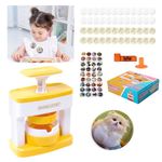 Domigard Button Maker Machine 55mm, Badge Punch Press Kit, Badge Machine with Circle Cutter, Button Badge Maker Machine with 48pcs Button Parts, DIY Round Pin Maker Kit for Kids