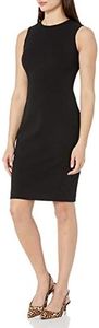 Calvin Klein Women's Scuba Crepe Sleeveless Princess Seam Sheath Dress, Black, 6