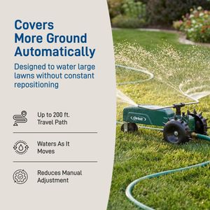 Orbit Traveling Sprinkler – Green Lawn Watering System