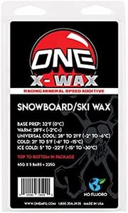 ONEBALL One Mfg X-Wax Snowboard & Ski Wax 5-Pack 225g - Includes 5-45g bars (Warm, Cool, Cold, Ice & Base Prep)