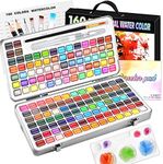 Gunsamg Watercolor Paint Set, 160 Vibrant Colors in Portable Travel Box with Palette, Perfect Watercolor Kit for Artists, Beginners, Adults, Teens & Kids - Non-Toxic Art Supplies Gift