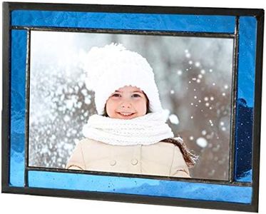 J Devlin Colored Easel Back Series - Stained Glass 4x6 Picture Frame Displays Horizontally or Vertically (Blue)