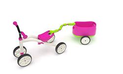 Chillafish CPQT01PIN Tailie Quadie + TRAILIE: 4-Wheeler Grow-with-Me Ride-On Quad and Trailer Combo, Pink