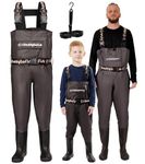 DaddyGoFish Chest Waders for Kids and Adults, Fishing and Hunting Waders with a Pocket and a Wader Hanger