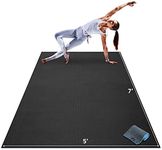 Gorilla Mats Premium Large Yoga Mat Extra Thick & Ultra Comfortable, Non-Toxic, Non-Slip Barefoot Exercise Mat-Works Great on Any Floor for Stretching, Cardio or Home Workouts,7 feet x 5 feet (213cm Long x 152cm Wide x 8mm Thick)