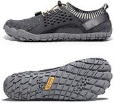 NORTIV 8 Men's Water Shoes Barefoot Athletic Lightweight Sports Aqua Shoes Outdoor Swim Fishing Hiking Diving Surf Walking Water Shoe TREKMAN,Size 6.5,Dark Grey