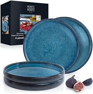 Moritz & Moritz SOLID Set di 4 piatti piani da 26 cm, in gres porcellanato, per servire