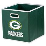 Franklin Sports NFL Green Bay Packers Collapsible Storage Bin - NFL Folding Cube Storage Container - Fits Bin Organizers - Fabric NFL Team Storage Cubes