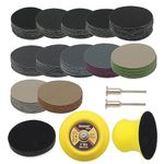 185 Pieces 3 Inch Sanding Discs, VIBRATITE Wet Dry Sand Pads with 1/8" Shank Backing Pad and Soft Foam Buffering Pad Assorted 60 to 10000 Grit Grinding Abrasive for Wood Metal Mirror Jewelry