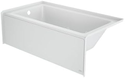 Jacuzzi SIGNATURE Acrylic Skirted Bathtub, Jet Massage Tub, Slip Resistant, Left Drain Placement, 60" (L) x 32" (W), Rectangle Flat Front, White