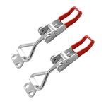 2Set Adjustable Toggle Clamp (Lock Hole),400lbs 304 Stainless Steel for Suitable for Toolbox, Door, Box, Trunk, Tractor Cover, Smoke Cover, Woodworking Fixture and Quick Release Pull Lock.