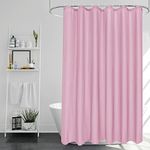 EurCross Pink Shower Curtains Mould Proof Resistant Washable, Quick Dry Water-resistant Fabric Bathroom Shower Curtain 180 x 180cm Drop with 12 Plastic Hooks