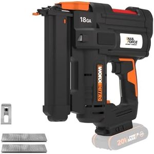 WORX WX844.9 20V Cordless 18 Gauge Narrow Crown Stapler - Efficient Battery Powered Staple Gun for Woodworking, Trim, Cabinets, Underlayment - Quick-Load, Anti-Ejection, Dual Firing Modes - Tool Only