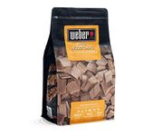 Weber Beech Wood Chips | Hardwood Cooking Pellets | 0.7 kg | BBQ Smoker Wood Chips | Barbeque & Smoker Fuel | Alternative to Briquettes, 100% Natural Wood Chips for BBQ & Wood Fired Grills (17622)