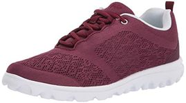 Propet Womens TravelActiv Walking Sneakers Casual Shoes Casual - Blue, Cranberry, 11 XX-Wide