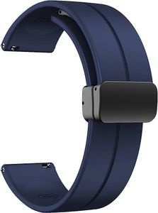 22 mm Silicone Magnetic Watch Straps Belt Band Compatible with Noise ColorFit Ultra/Ultra 2, Pro 3, Active/GPS, Buzz, Core, Nav & Nav+, Endure Smartwatch Straps, (Blue)