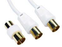 World of Data 4m Coax Cable - Multiple Shielded EMI RFI - 24k Gold Plated - Male to Male - Antenna - Digital TV Fly Lead - Copper Wire