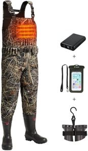 TIDEWE Hunting Waders Heated with Battery Pack, 800G Insulation Neoprene Chest Waders for Men, Waterproof Cleated Bootfoot Next Camo Evo Waders for Fishing (Size 11)