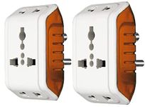 KAVANA Plastic Multi Plug Socket Connector(5A-240V) Universal Travel Adaptor,Orange (2 Divine)