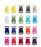 HONGCI 50PCS Assorted Colors Contoured Side Release Plastic Mini Buckles 3/8 Inch for Paracord Bracelets, Dog Collar, Webbing, Bushcraft, Backpack Accessories, Tent (Ｍulticolour)