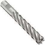 YG-1 09322 Cobalt Steel Square Nose End Mill, Inch, Extra Long Length, Weldon Shank, Uncoated Bright Finish, 30 Degree Helix, 6 Flutes, 5-Inch Overall Length, 0.5-Inch Cutting Diameter, 0.5-Inch Shank Diameter