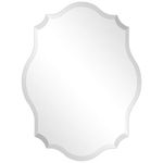 Empire Art Direct Frameless Prism Modern Wall Mirror 1"-Beveled Edge Ready to Hang for Bathroom, Vanity, Bedroom, 24" x 32", Oblong Scalloped