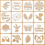 20 Pieces Bread Stencils Artisan Bread Stencil Baking Stencil Set Cook Stencil Baking Template Bread, Cake, Pie, or Cookie Stencils Template Mold for Decorating, 20 Styles