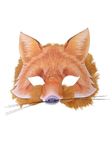 Brown Plastic & Card Fox Face Mask with Realistic Fur (1 pc) - Perfect for Cosplay, Theatrical Performances, & Themed Parties