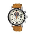 Citizen Men's Eco-Drive B612 Solar Chronograph Watch with Leather Strap WTCH-CA0641-16X