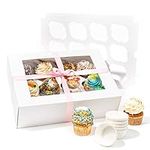 SMIRLY White Cupcake Boxes 12 Count
