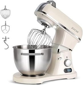 ZACME Pastaio Elegance Impastatrice Planetaria a Presa Diretta, Robot da Cucina Mixer, Display LCD,11 velocità,1500 W, 7 Litri, Acciaio, Metallo, Bianco
