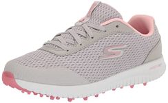 Skechers Womens Shoe-GO Golf MAX 2 Fairway 3 Sneaker, Gray Mesh/Pink Trim, 6 UK