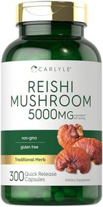 Reishi Mushroom Capsules 2500mg | 300 Count | Non-GMO, Gluten Free Reishi Mushroom Extract | by Carlyle