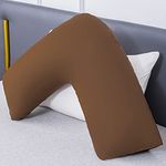 EDS Luxury V Pillow With Pillowcase Orthopaedic V Shaped Pillows – Chocolate