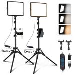 NiceVeedi 2-Pack Led Video Light Kit,Studio Light,2800-6500K Dimmable Photography Lighting Kit With Tripod Stand&Phone Holder,73" Stream Light For Video Recording,Game Streaming,Youtube
